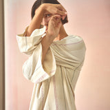 Agave Cream Boucle Stripe Caftan