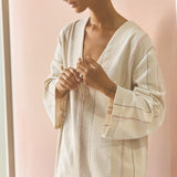 Agave Cream Boucle Stripe Caftan
