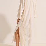 Agave Cream Boucle Stripe Caftan