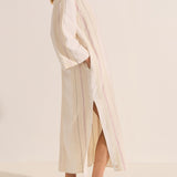 Agave Cream Boucle Stripe Caftan