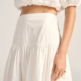 Arachne White Poplin Skirt