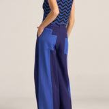 Freya Blue Patchwork Pants