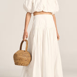 Arachne White Poplin Skirt