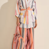 Ariane Sunion Stripe Kimono Robe