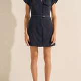 Ocean Navy Boucle Mini Dress