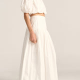 Arachne White Poplin Skirt
