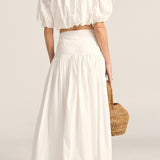 Arachne White Poplin Skirt