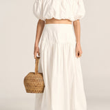 Arachne White Poplin Skirt