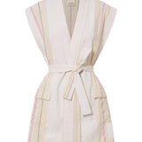 Graces Cream Boucle Stripe Dress
