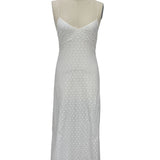 Sample - White Eyelet Spaghetti Strap Dress
