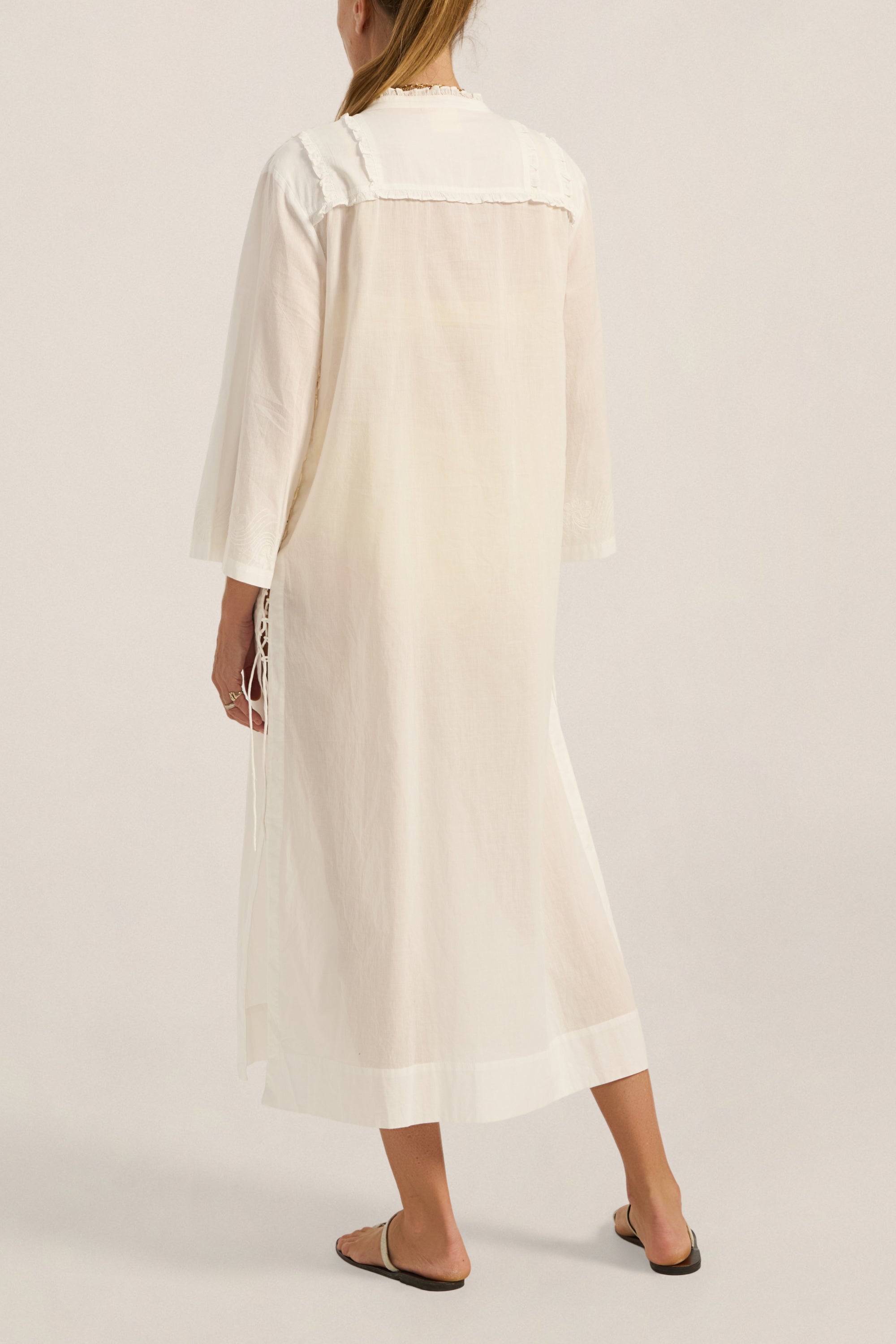 ILIO NEMA Sunion White Voile Caftan