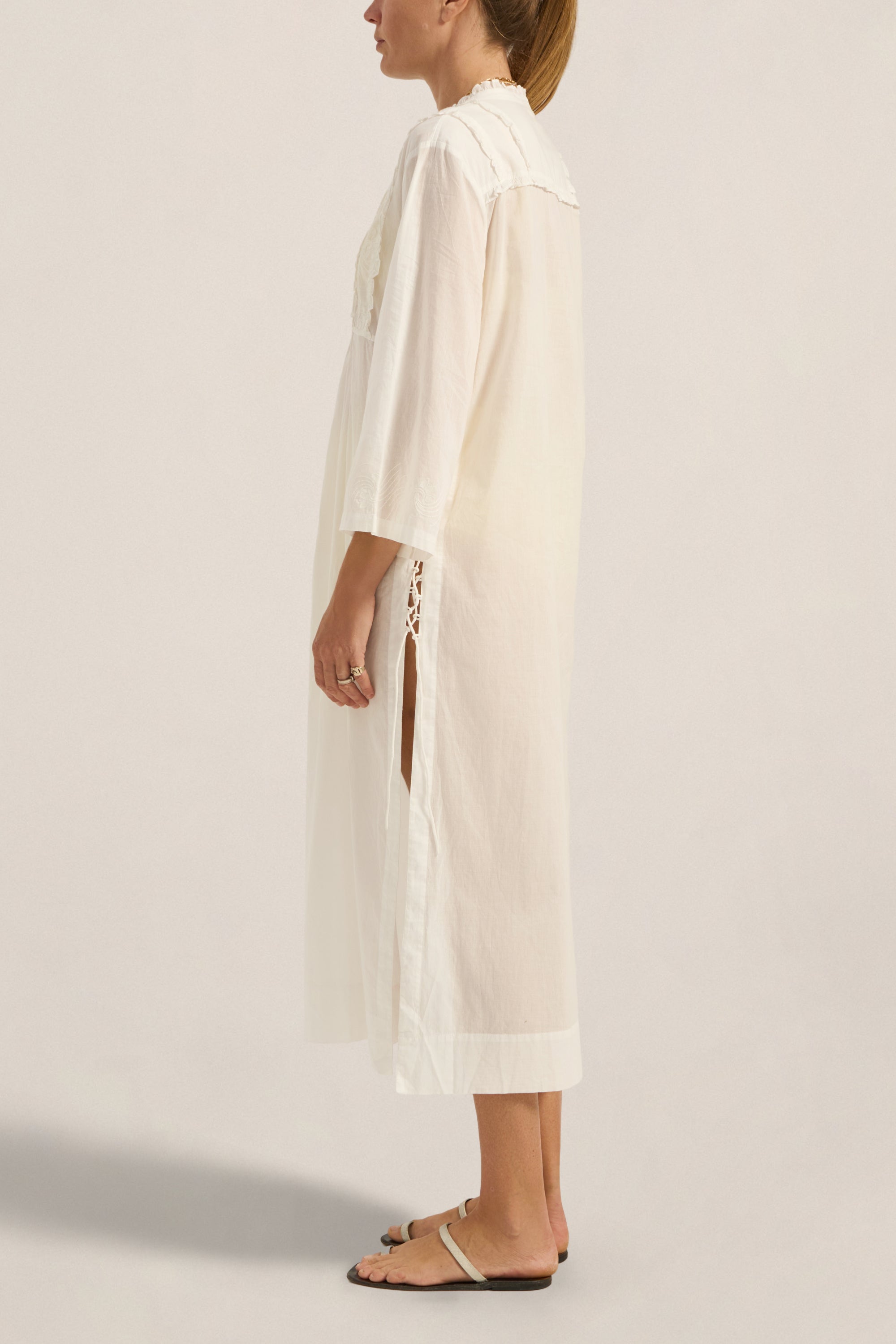 ILIO NEMA Sunion White Voile Caftan