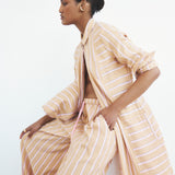 Ajax Camel Stripe Shirtdress