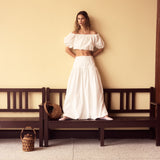 Arachne White Poplin Skirt