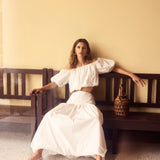 Arachne White Poplin Skirt