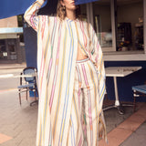 Pollux Afro Broken Stripe Maxi Caftan