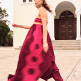 Philomela Red & Pink Wave Patchwork Poplin Dress
