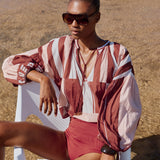 Tyro Pink & Brown Sarong Blouse