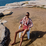 Tyro Pink & Brown Sarong Blouse