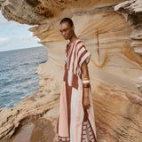 PRE-ORDER Thaddeus Pink & Brown Sarong Caftan