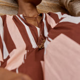 PRE-ORDER Thaddeus Pink & Brown Sarong Caftan