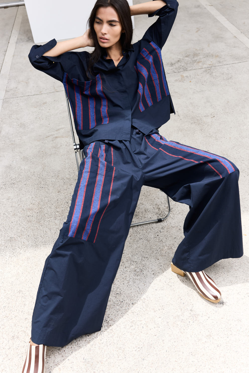 ILIO NEMA Navy Poplin