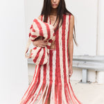 ILIO NEMA Red and Cream Macrame