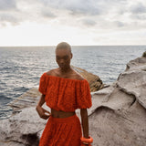 Cyprian Red & Pink Eyelet Skirt