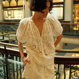 Abas White Eyelet Skirt