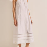 Sample - White Crochet Poplin Dress