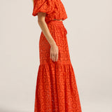 Antiope Red & Pink Eyelet Top