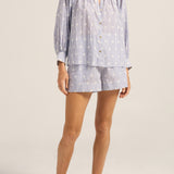 Salome Stripe Eyelet Voile Blouse