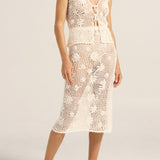 Flora White Crochet Vest