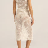 Hela White Crochet Skirt