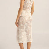 Hela White Crochet Skirt