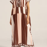 PRE-ORDER Thaddeus Pink & Brown Sarong Caftan