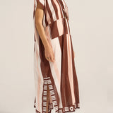 PRE-ORDER Thaddeus Pink & Brown Sarong Caftan