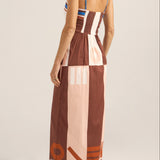 Aethra Pink & Brown Sarong Dress