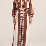 Tyro Pink & Brown Sarong Blouse