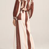 Creon Pink & Brown Sarong Skirt