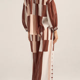 Tyro Pink & Brown Sarong Blouse