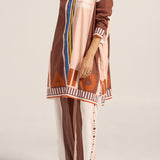 Clio Pink & Brown Sarong Pants