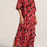 Olive Hand Dyed Silk Caftan