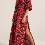 Olive Hand Dyed Silk Caftan