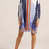 PRE-ORDER Artemis Blue Sarong Shirtdress