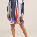 PRE-ORDER Artemis Blue Sarong Shirtdress