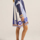 PRE-ORDER Artemis Blue Sarong Shirtdress
