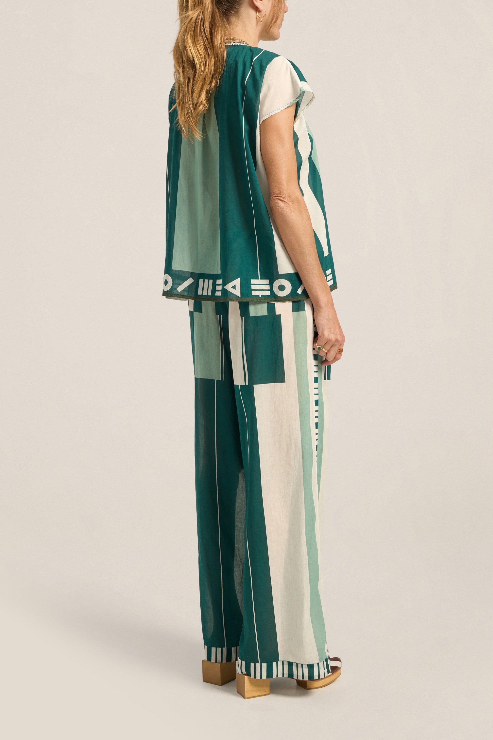 ILIO NEMA Clio Green Sarong Voile Pants
