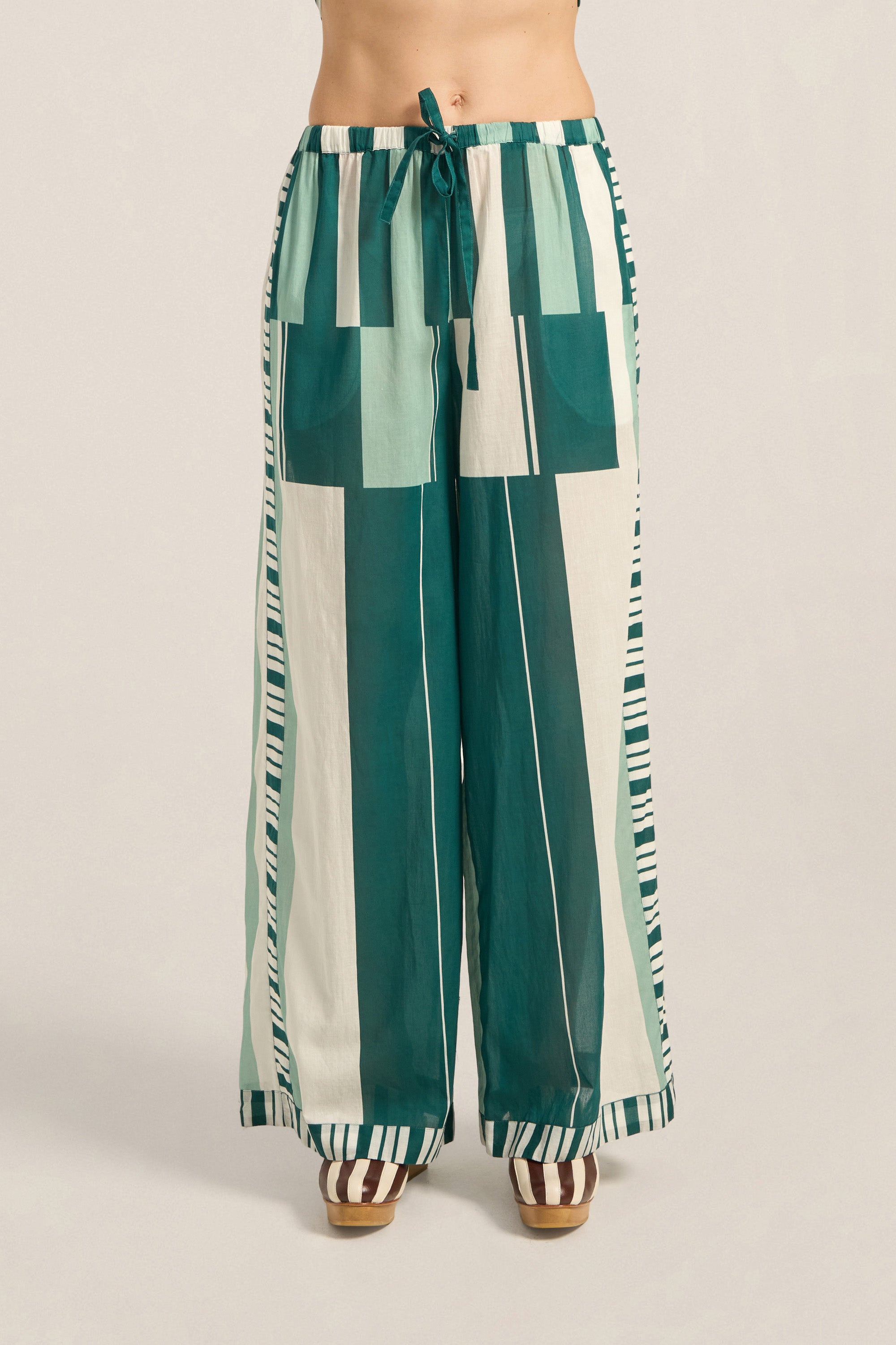 ILIO NEMA Clio Green Sarong Voile Pants