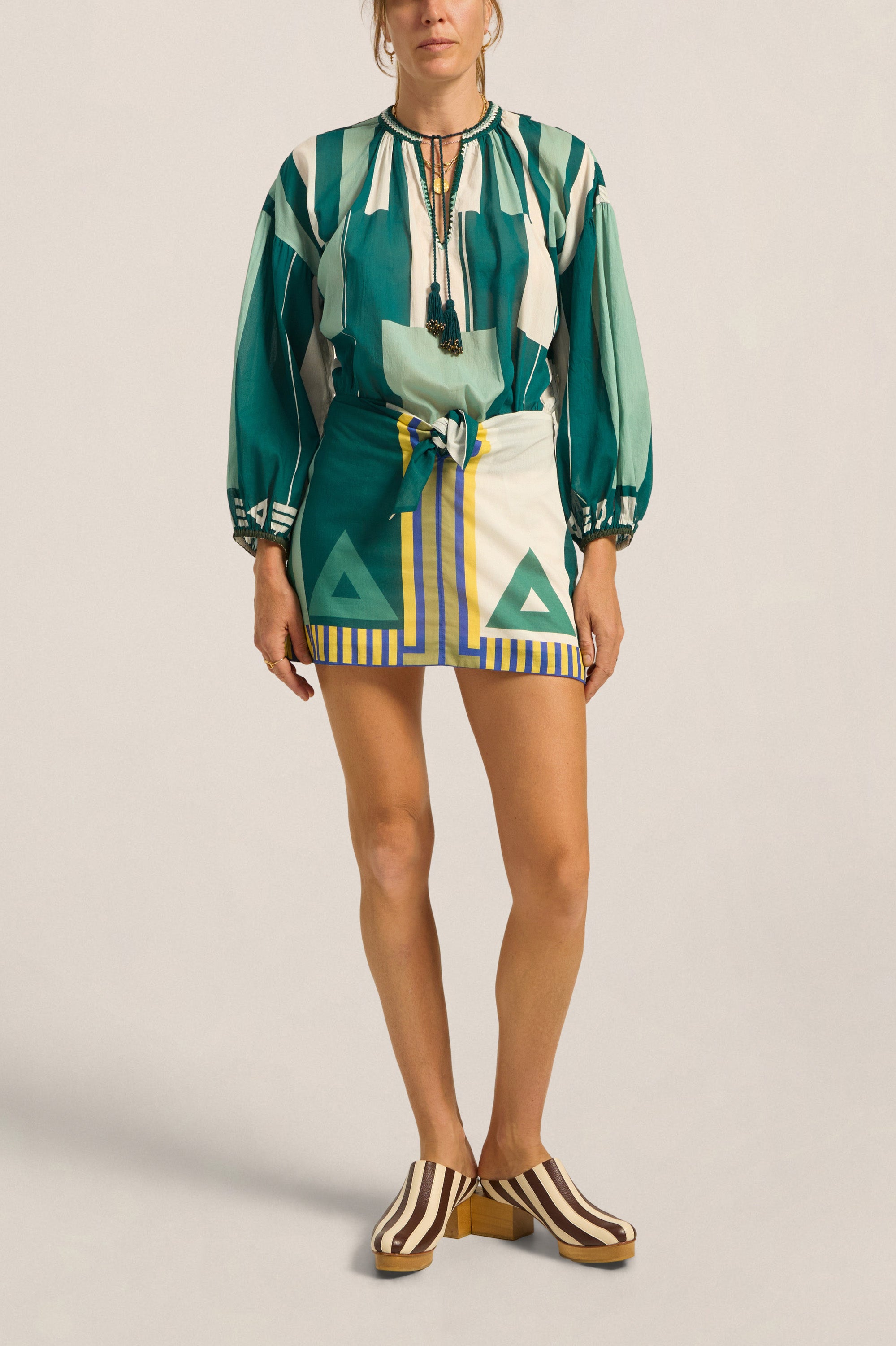 ILIO NEMA Elder Green Sarong Voile Dress